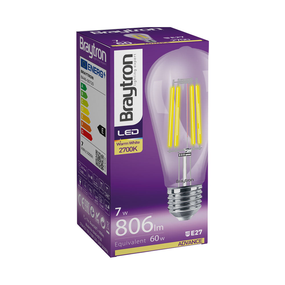 BRY-ADVANCE-7W-E27-ST64-CLR-3000K-LED SIJALICA
