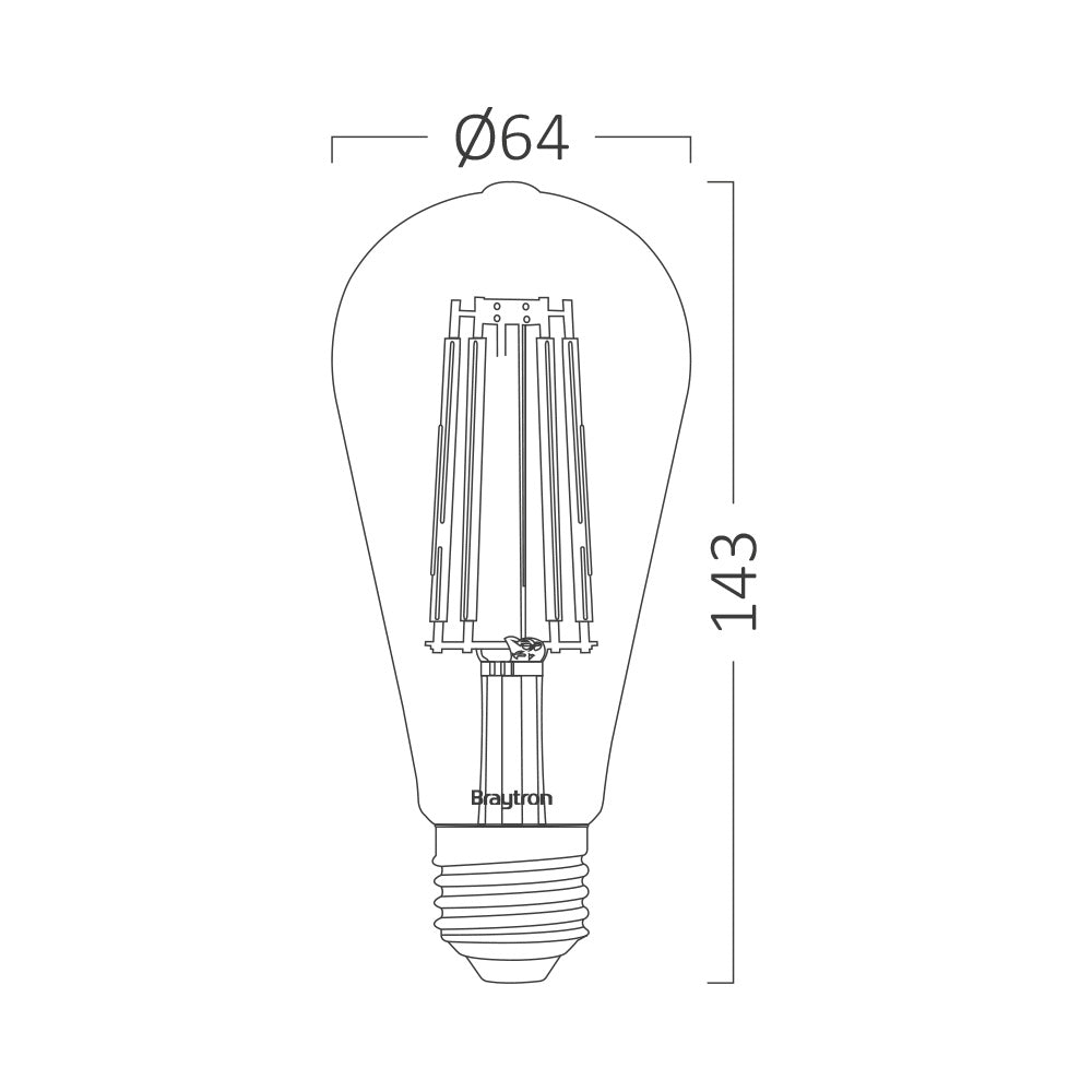 BRY-ADVANCE-6W-E27-ST64-AMB-2200K-LED SIJALICA