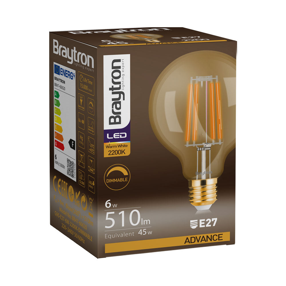 BRY-ADVANCE-6W-E27-G95-AMB-2200K-LED SIJALICA