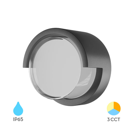BRY-WALLS-G1-KRUG-SIVA-15W-3U1-IP65-ZIDNA BAŠTENSKA SVETILJKA