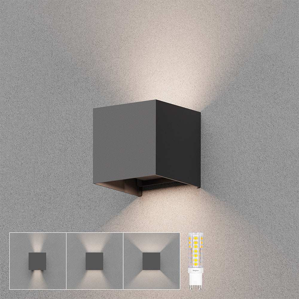 BRY-VEKTA-B-WL.2-SIVI-1xG9-IP54-ZIDNA BAŠTENSKA SVETILJKA