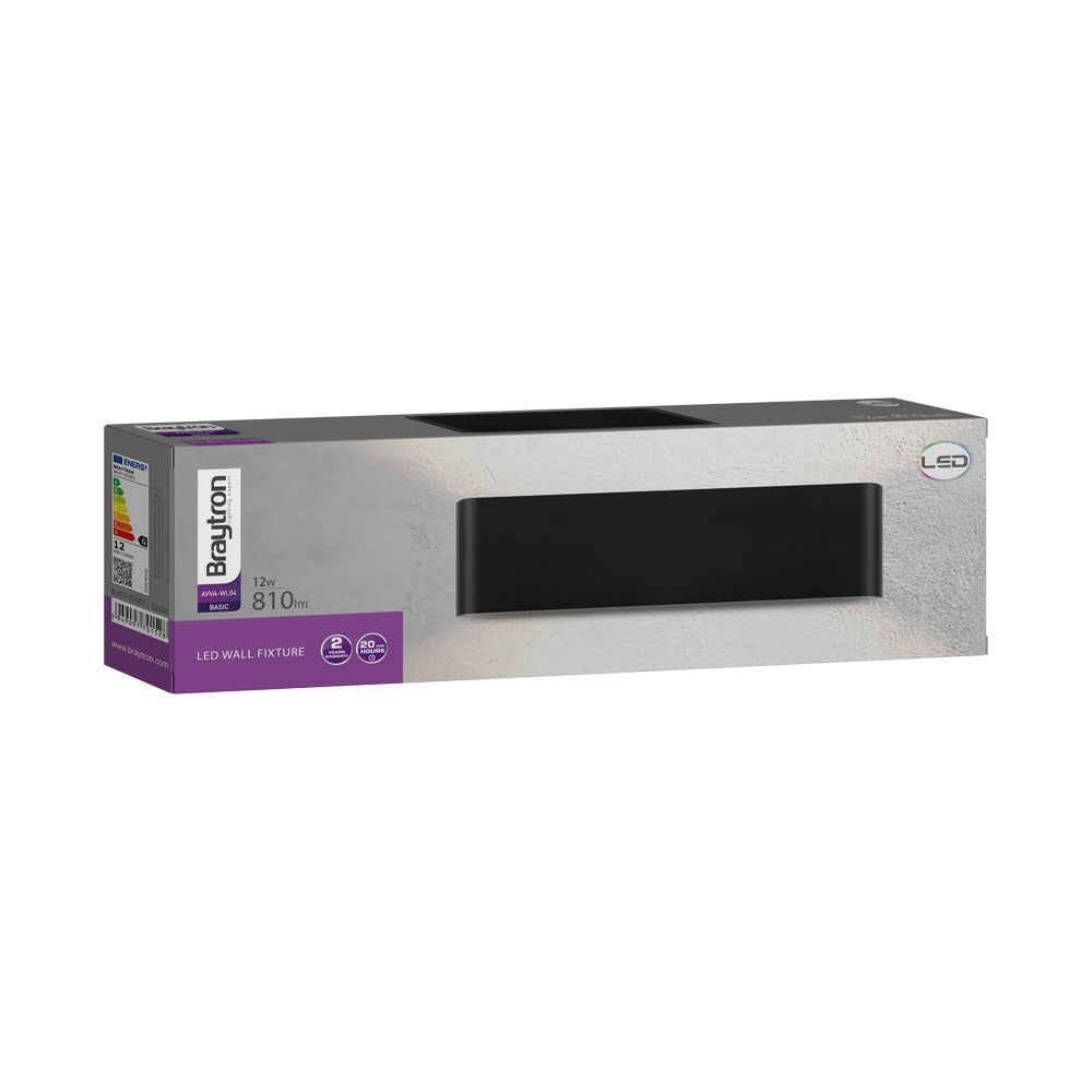 BRY-AVVA-WL04-12W-300L-PRAVOUGAONA-CRNA-3000K-LED ZIDNA SVETILJKA