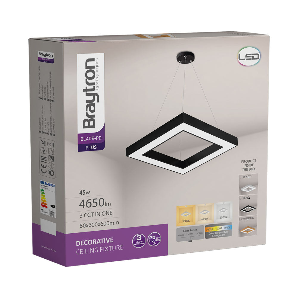 BRY-BLADE-PD-KVADRATNA-CRNA-45W-LED VISILICA SA DALJINSKOM KOMANDOM