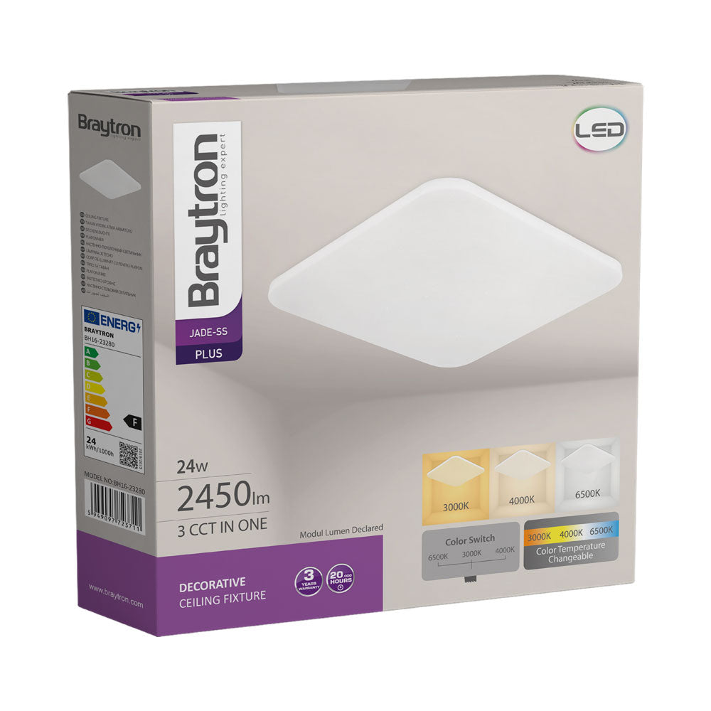 BRY-JADE-SSA-KVADRATNA-24W-3U1-LED PLAFONJERA