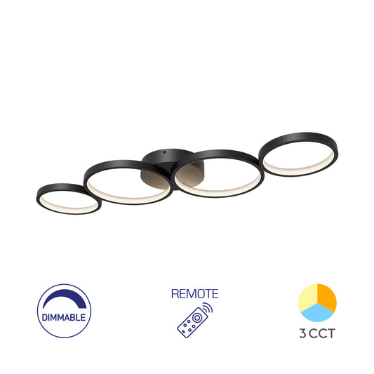 BRY-NELA-SR1-RND-CRNA-60W-SA DALJINSKIM-IP20-LED PLAFONJERA