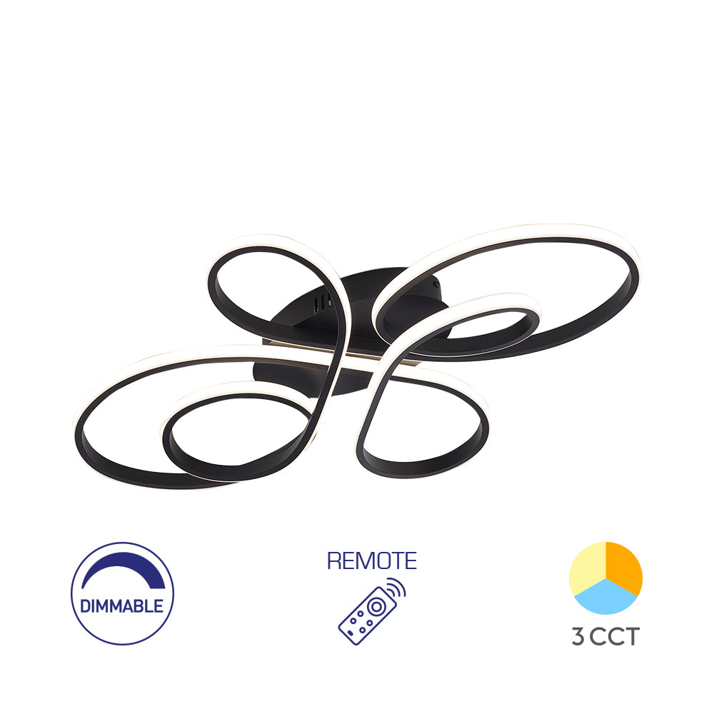 BRY-NELA-SR2-RND-CRNA-65W-SA DALJINSKIM-IP20-LED PLAFONJERA