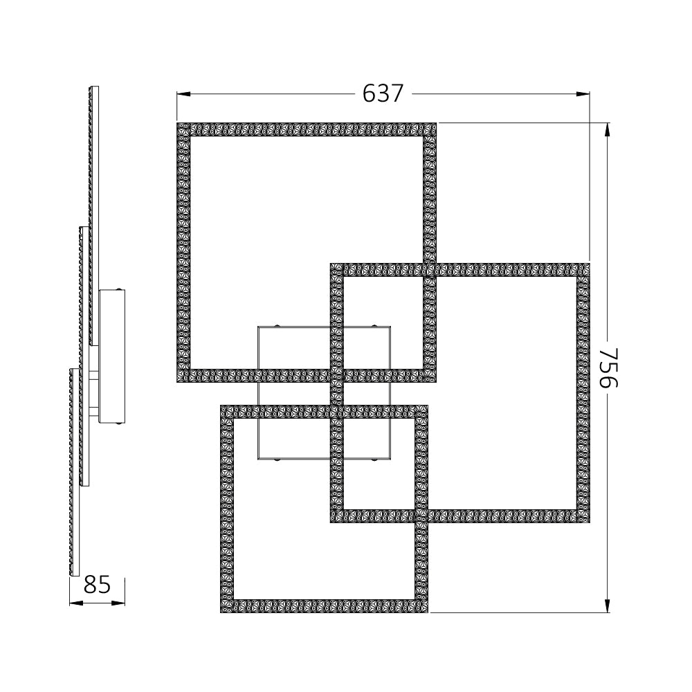 BRY-CRYSTAL-B-80W-3U1-DALJINSKI-CRNA-LED PLAFONJERA