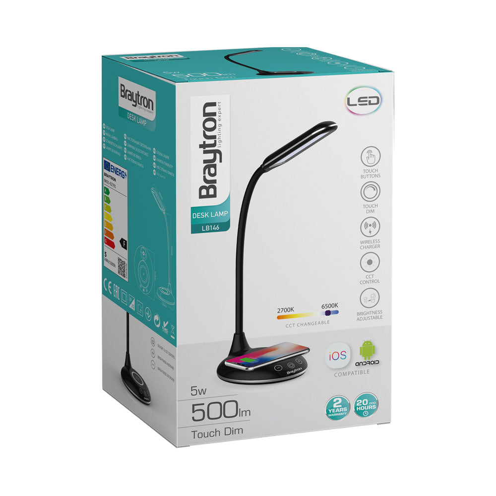 BRY-LB146-5W-CRNA-DIMABILNA-STONA LAMPA + WIRELESS PUNJENJE