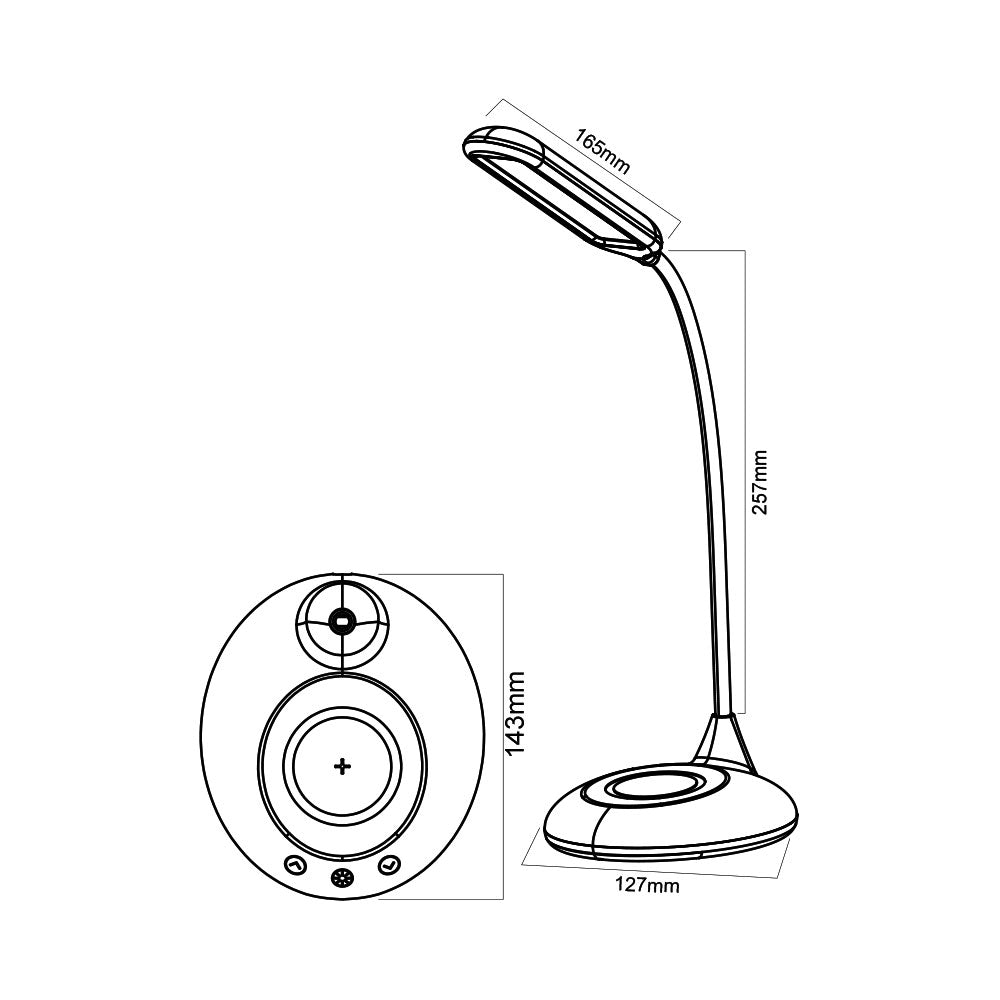 BRY-LB146-5W-CRNA-DIMABILNA-STONA LAMPA + WIRELESS PUNJENJE