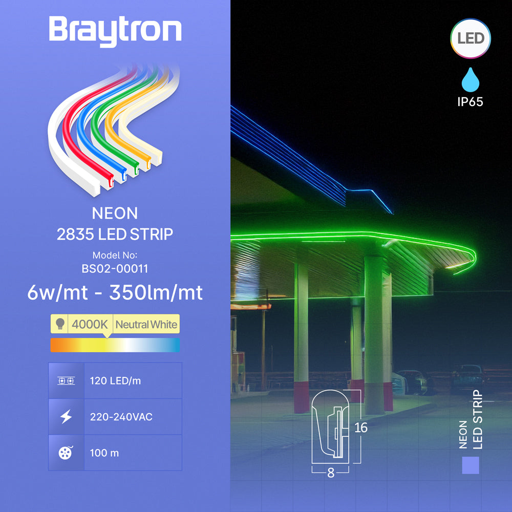 BRY-NEON-8x16-220V-4000K-NEON LED TRAKA
