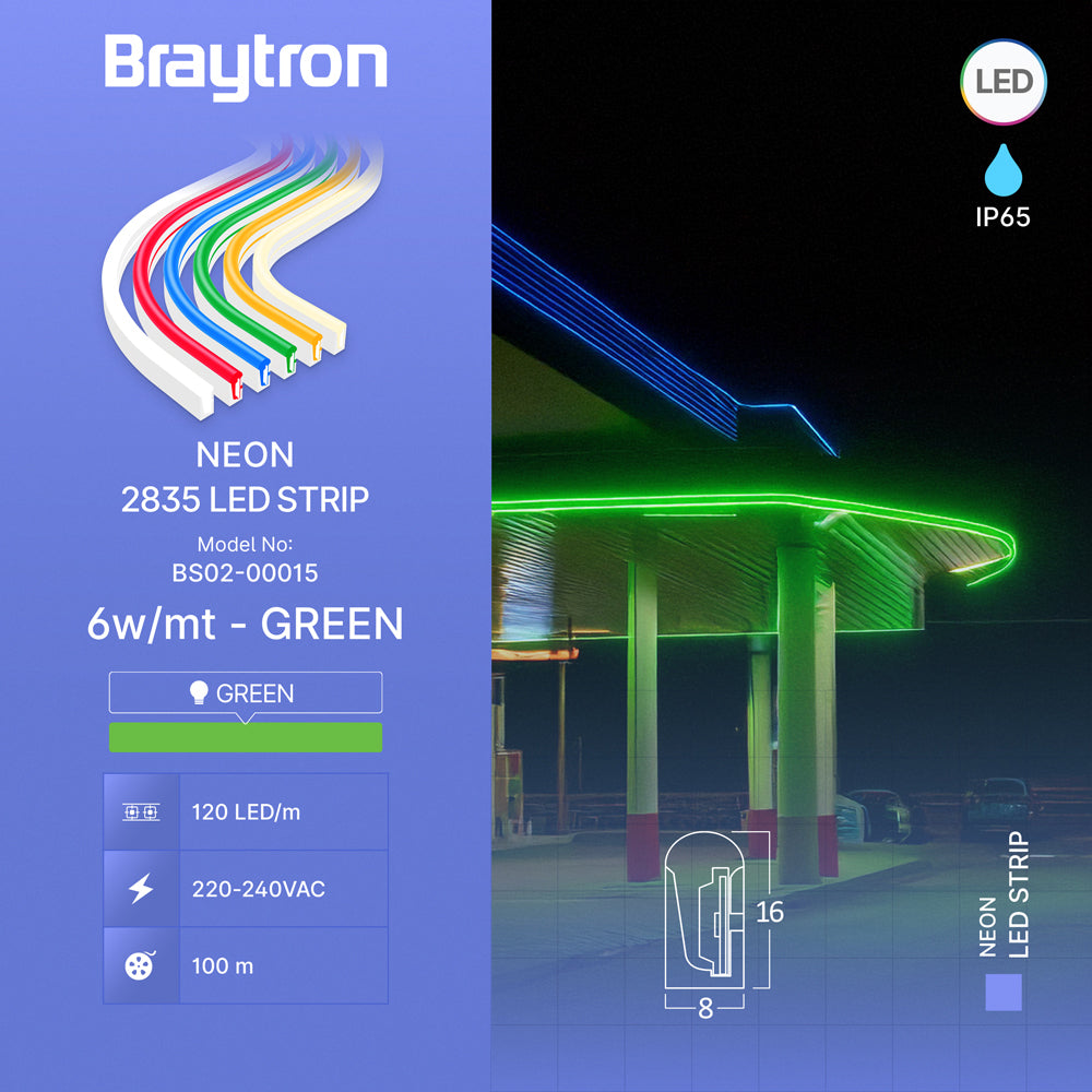 BRY-NEON-8x16-220V-ZELENA-NEON LED TRAKA