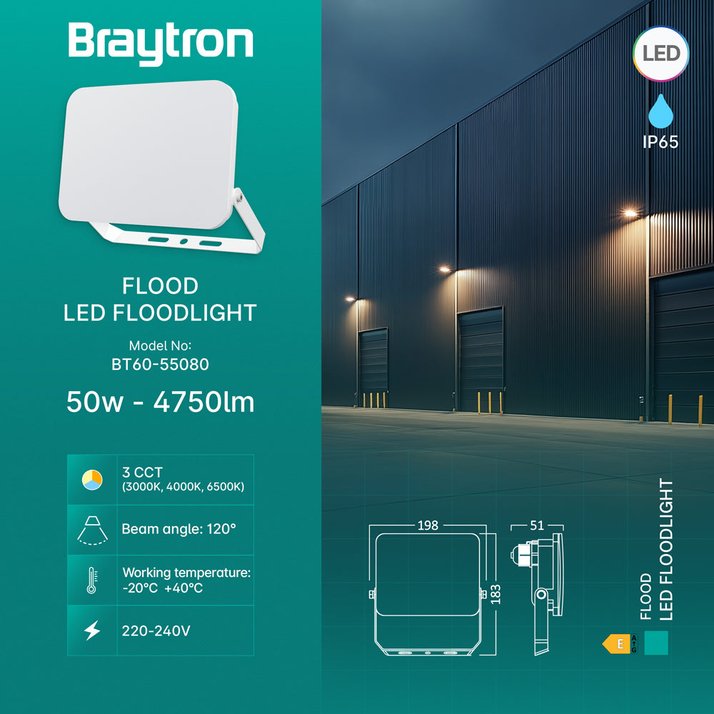 BRY-FLOOD-WF-50W-BELI-3U1-IP65-LED REFLEKTOR