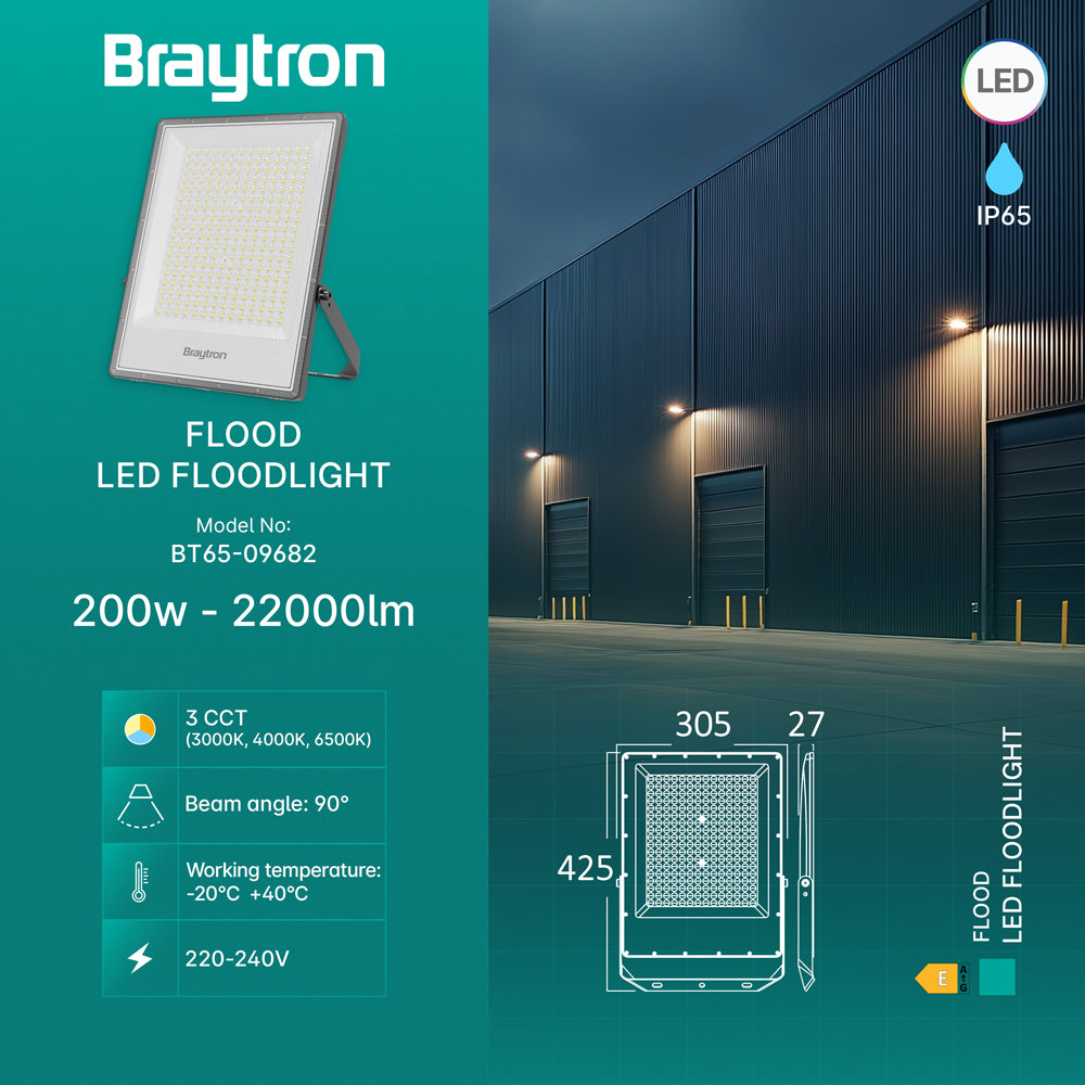 BRY-FLOOD-PF-200W-SIVI-3U1-IP65-LED REFLEKTOR
