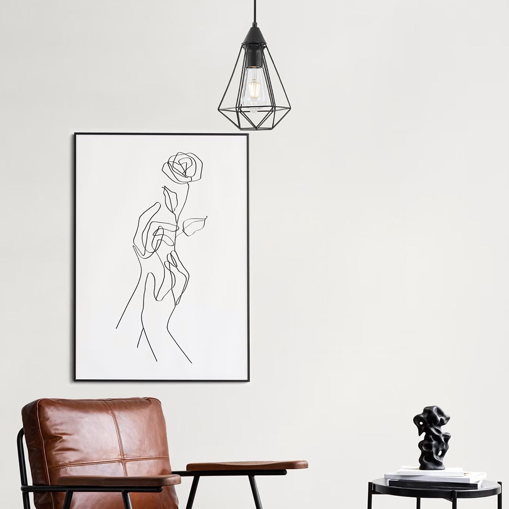 BRY-W003R-1H-1xE27-CRNA-DEKORATIVNA VISILICA