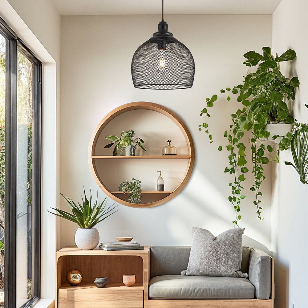 BRY-W006R-1H-1xE27-CRNA-DEKORATIVNA VISILICA