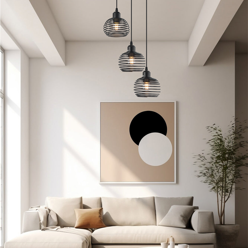 BRY-W008R-3H-3xE27-CRNA-DEKORATIVNA VISILICA