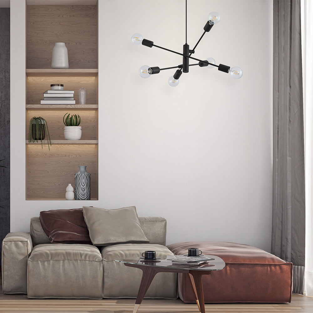 BRY-G004C-6H-6xE27-CRNA-DEKORATIVNA VISILICA