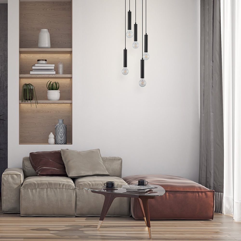 BRY-G005R-5H-5xE27-CRNA-DEKORATIVNA SVETILJKA