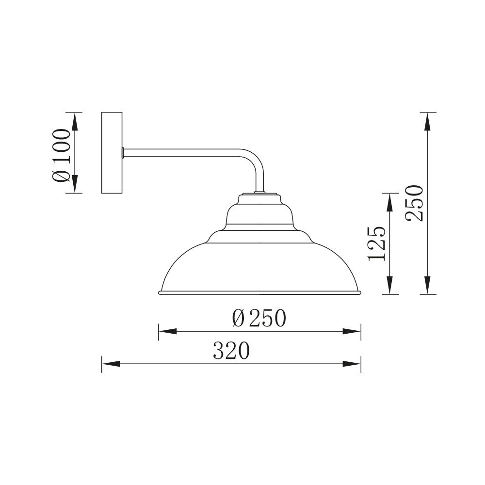 BRY-P004W-1H-1xE27-CRNA-DEKORATIVNA ZIDNA SVETILJKA