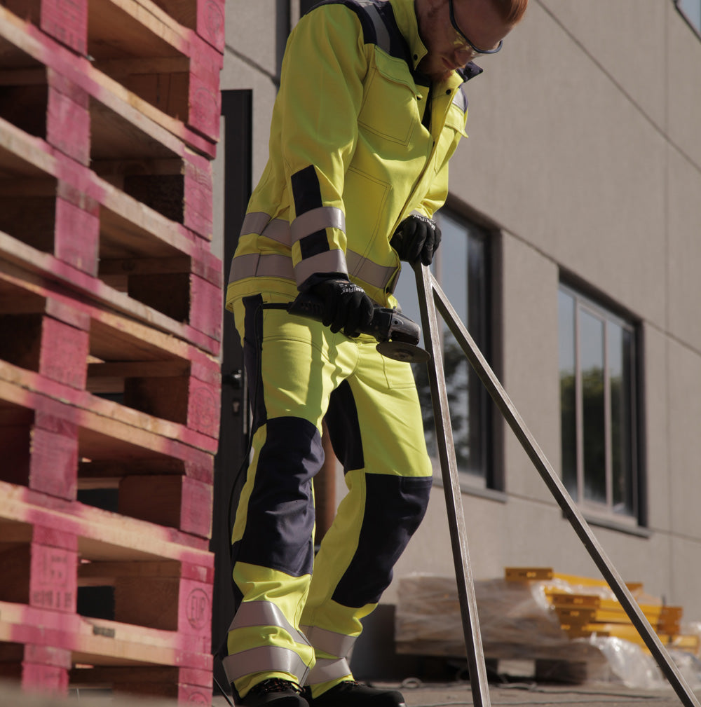 Zaštitne radne farmer pantalone MERU 2 Hi-viz