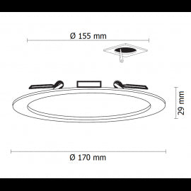 DAWN LED PANEL KNC1-12W 6500K 960lm 120° IP20 / RAM