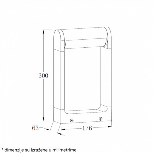 DAWN LED SVETILJKA 0230-300 STUBNA 12W 3000K IP65 SIVA