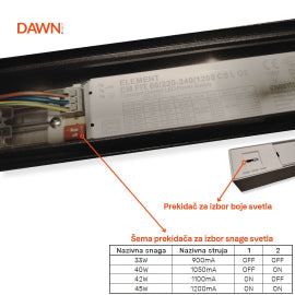 DAWN LED SVETILJKA LT-T-020 33/40/42/45W CCT BELA 1,2 met