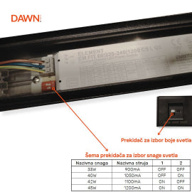 DAWN LED SVETILJKA LT-T-020 33/40/42/45W  CCT CRNA 1,2 met