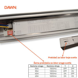 DAWN LED SVETILJKA LT-T-020 50/55/60/63W CCT BELA 1,5 met