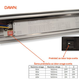 DAWN LED SVETILJKA LT-T-020 50/55/60/63W CCT CRNA 1,5 met