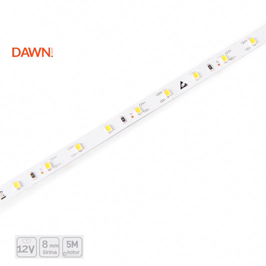 DAWN LED TRAKA HL 2835-60-WW 12V IP55 (5met, 7.2W/m, 8mm)