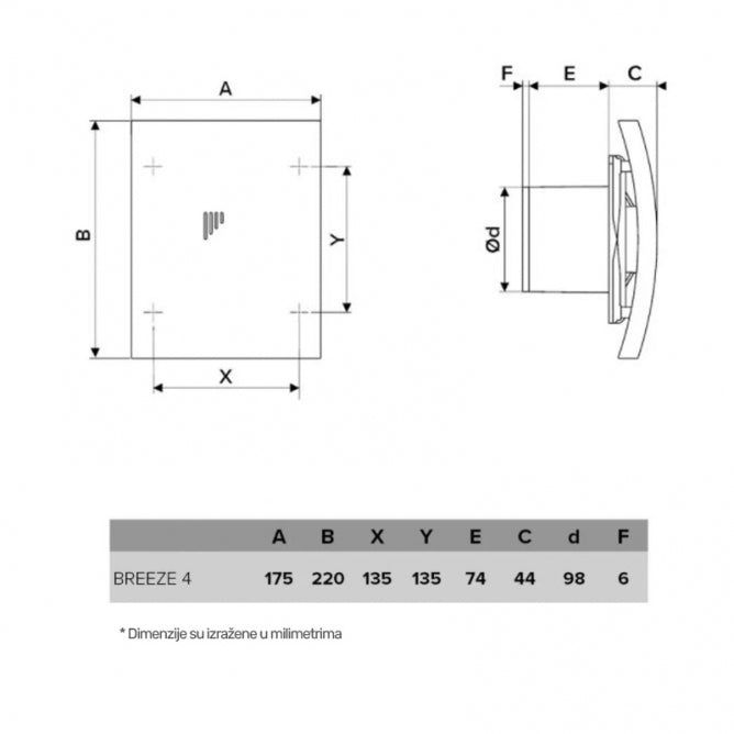 ERA VENTILATOR F100 BREEZE 4C
