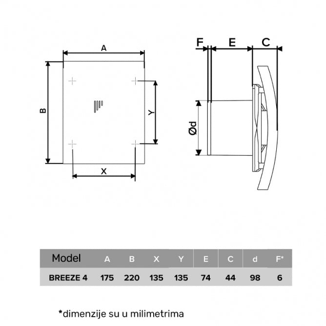 ERA VENTILATOR F100 BREEZE 4C-02