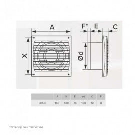 ERA VENTILATOR F100 SLIM 4C BELI