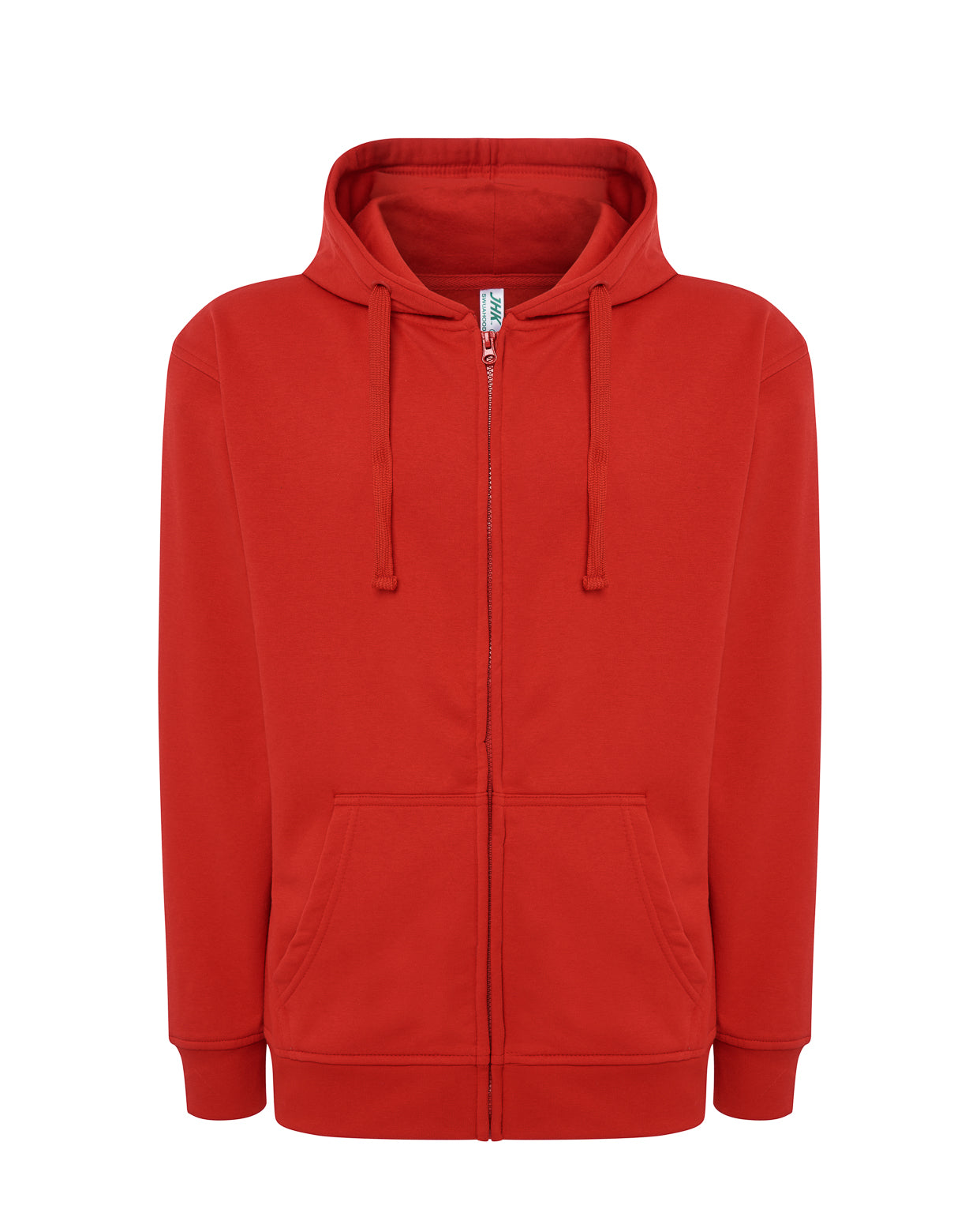 Duks s kapuljačom i zatvaračem, unisex, crvena,