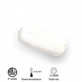 LED SVETILJKA BL1 ELIPSA 9W 4000K IP54 BELA