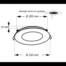 LED PANEL U/Z KNC1-6W 6500K