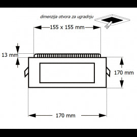 LED PANEL U/Z KNS1-12W 6500K