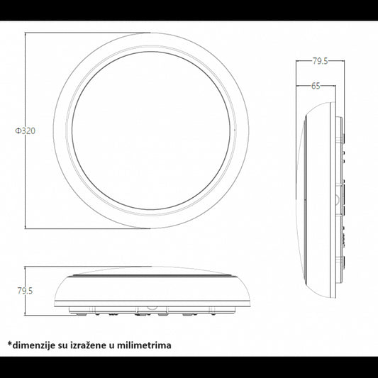 LED PLAFONJERA CDLED24 24/20/16W 3000/4000/6500K IP65 SILVER