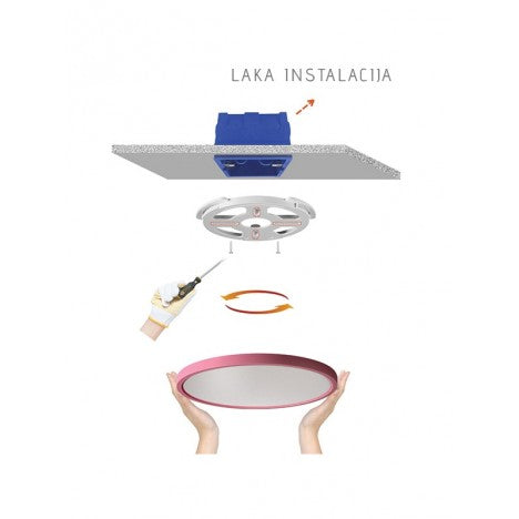 LED PLAFONJERA MOON PINK  24W 4000K