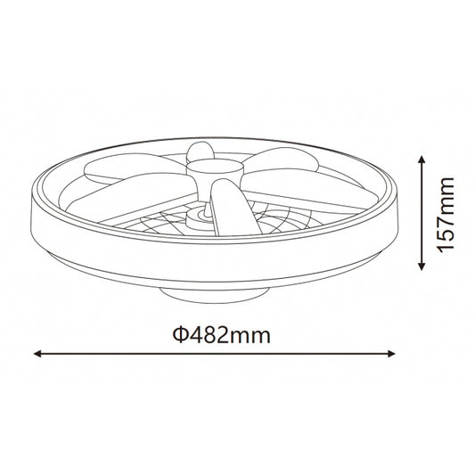 LED PLAFONJERA YL-FAN-G001 48W 2700K/4000K/6500K CRNA DIMABILNA