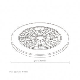 LED PLAFONJERA YL-FAN-G010 48W 3000K/4000K/6500K CRNA  DIMABILNA