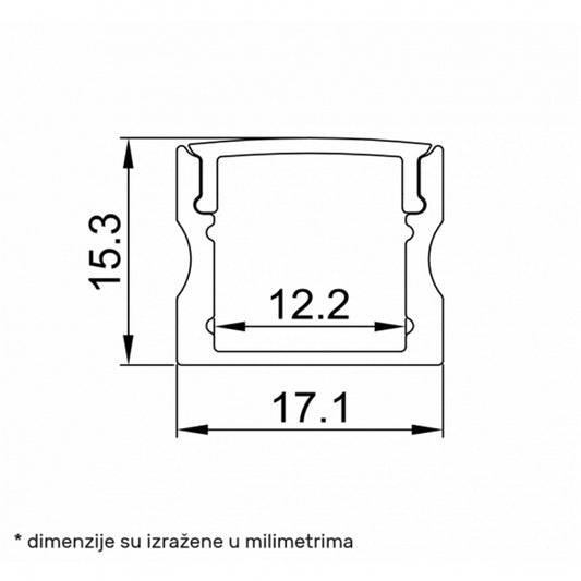LED PROFIL LL-ALP004-R KOMPLET SIVI