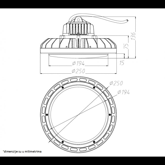 LED REFLEKTOR HB07-100W-4000K-IP65