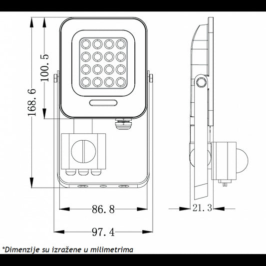 LED REFLEKTOR IK03 10 W 6500K SENZOR