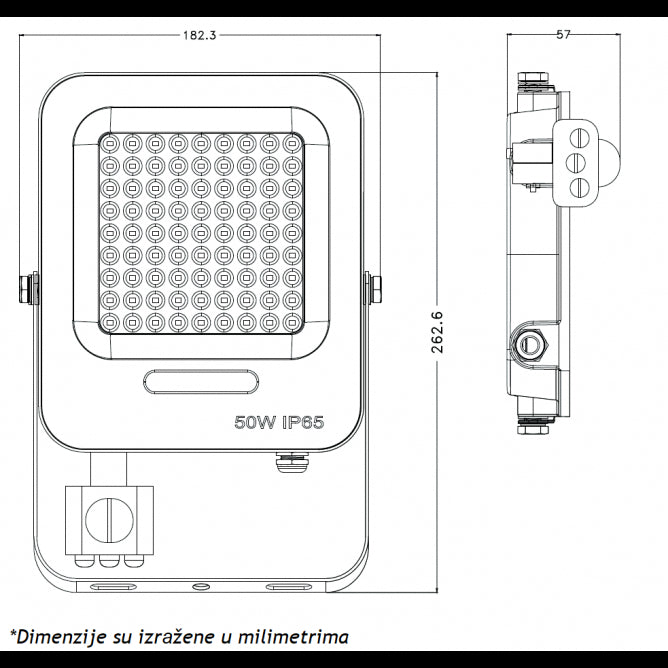 LED REFLEKTOR IK03 50 W 6500K SENZOR