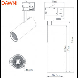 LED REF SINSKI JM-4068 10W 3000K 36° CRNI TROFAZNI