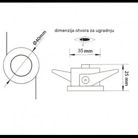 LED ROZETNA L1030-3 OKRUGLA 3W 4000K BELA