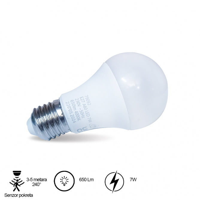 LED SIJALICA S11 A60 7W E27 4000K SENZOR