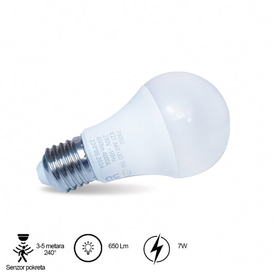 LED SIJALICA S11 A60 7W E27 4000K SENZOR